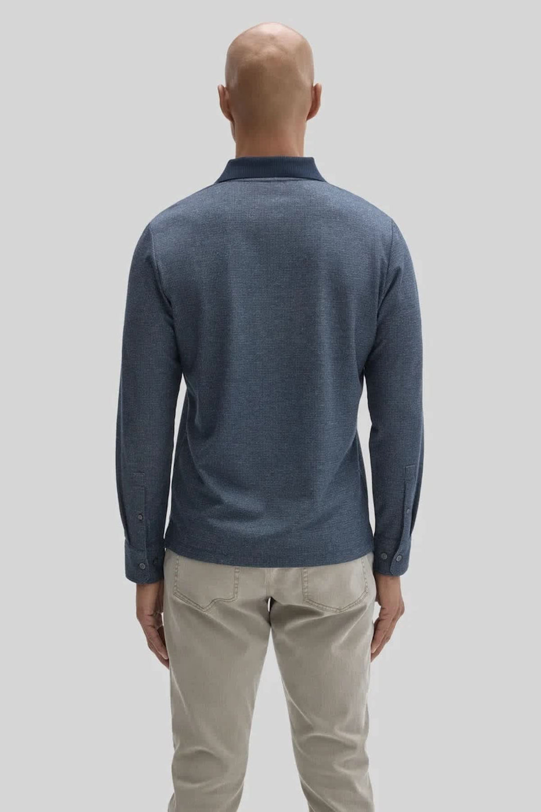 Polo à manches longues en maille texturée pour homme Robert barakett