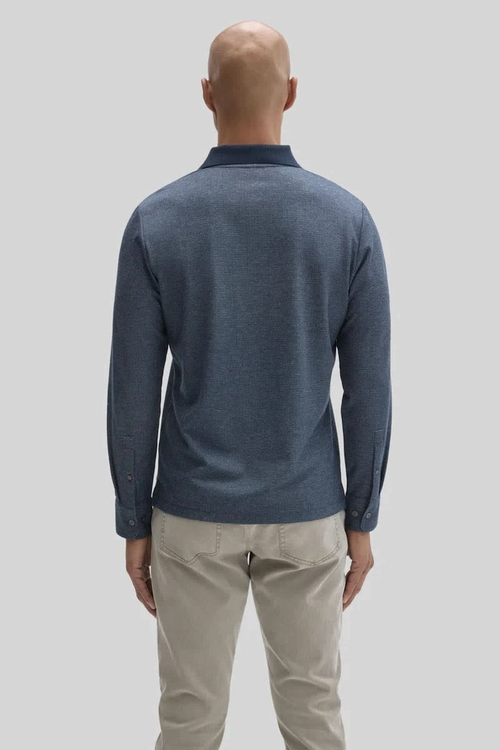 Polo à manches longues en maille texturée pour homme Robert barakett