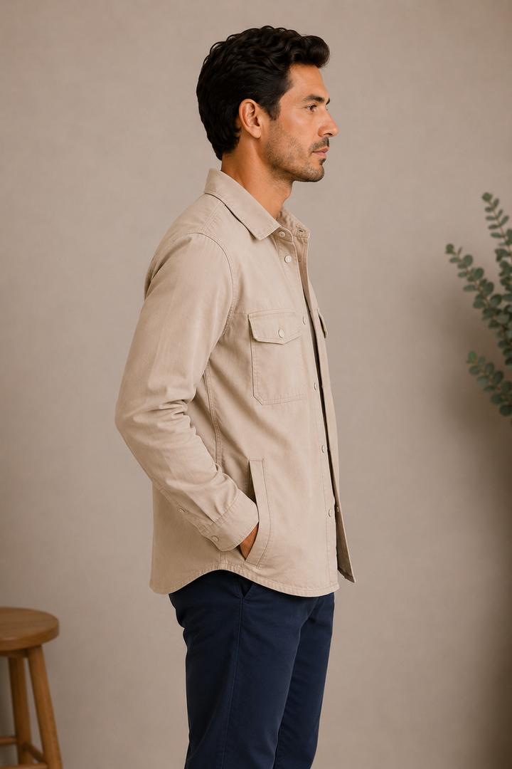 Overshirt utilitaire en coton extensible