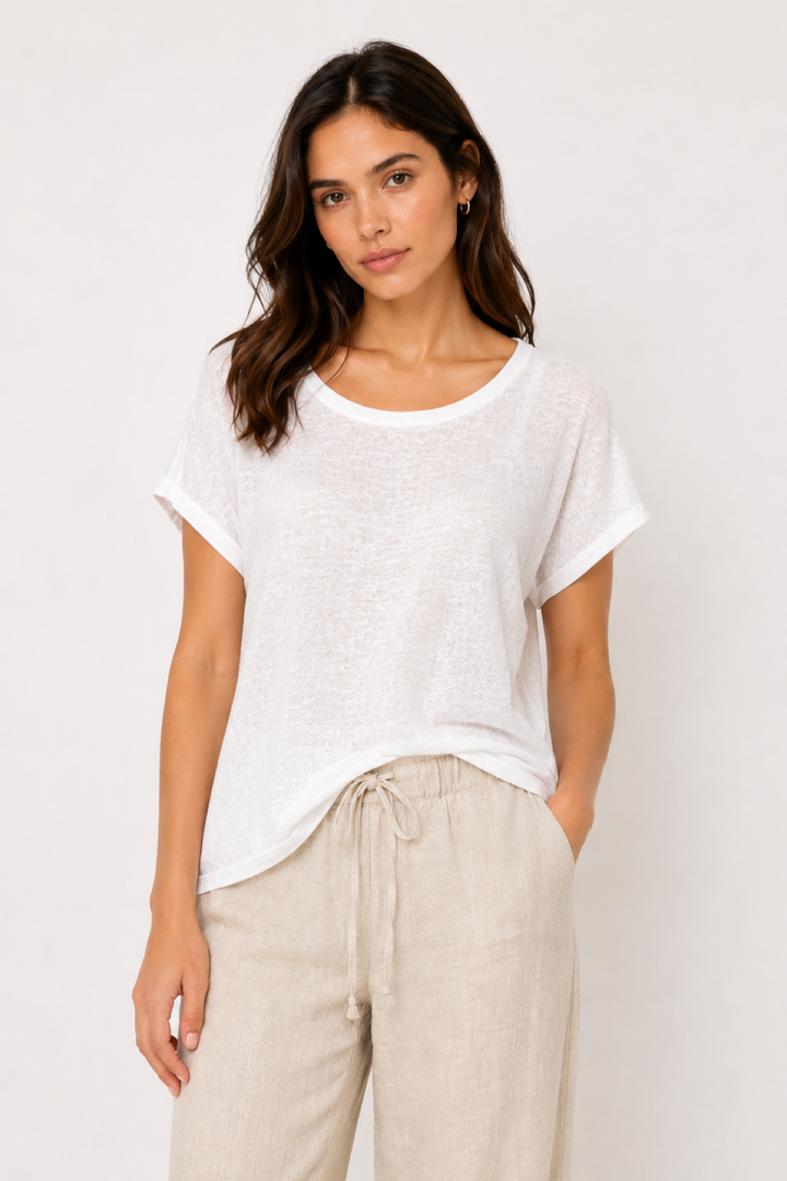 T-shirt en lin à manches courtes