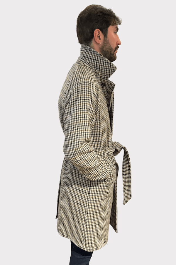 Manteau en tweed à motif pied-de-poule