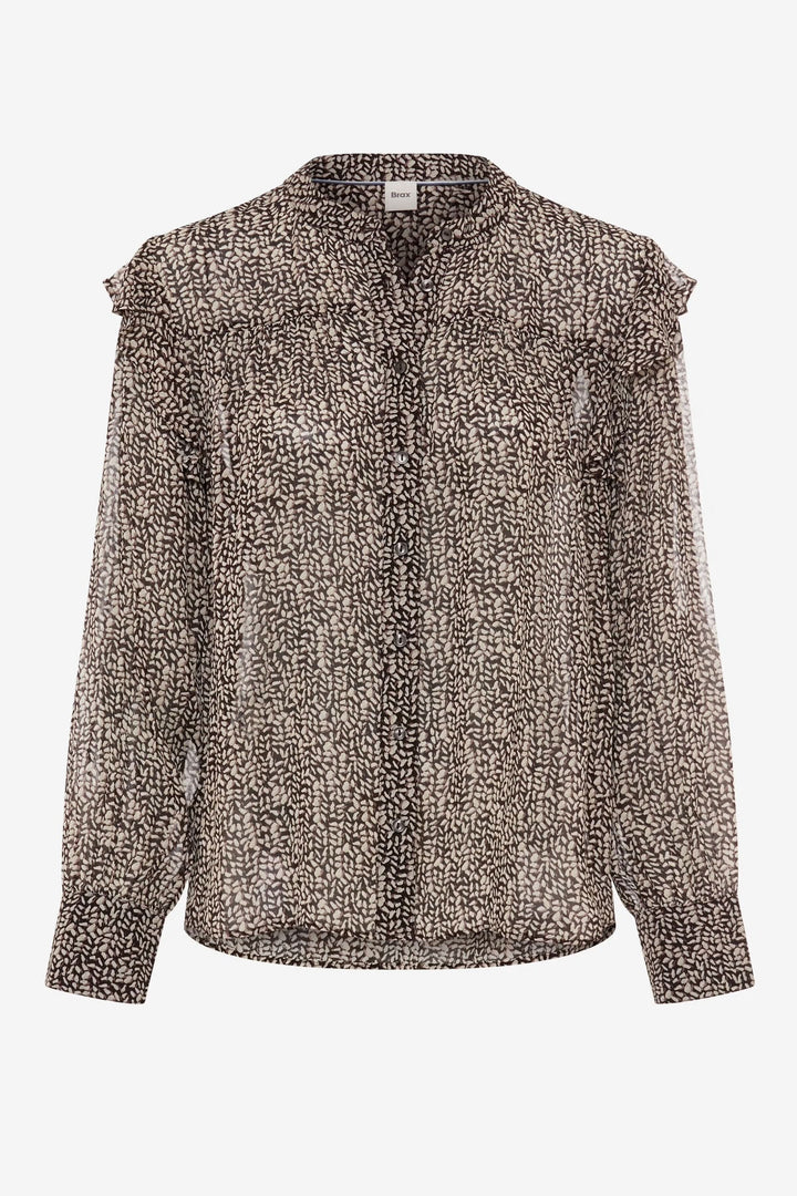 Blouse Violet imprimée à volants