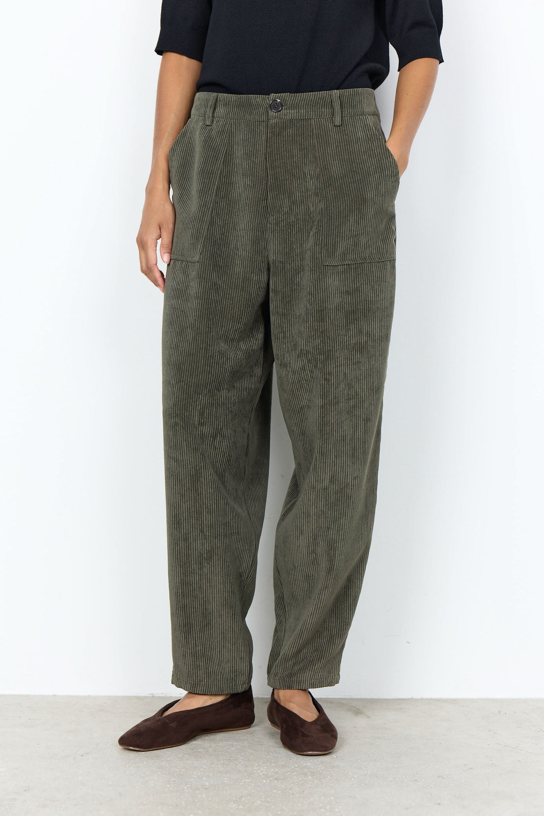 Pantalon Bindi en velours côtelé à coupe décontractée