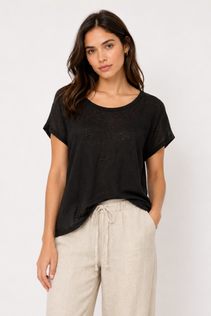 T-shirt en lin à manches courtes