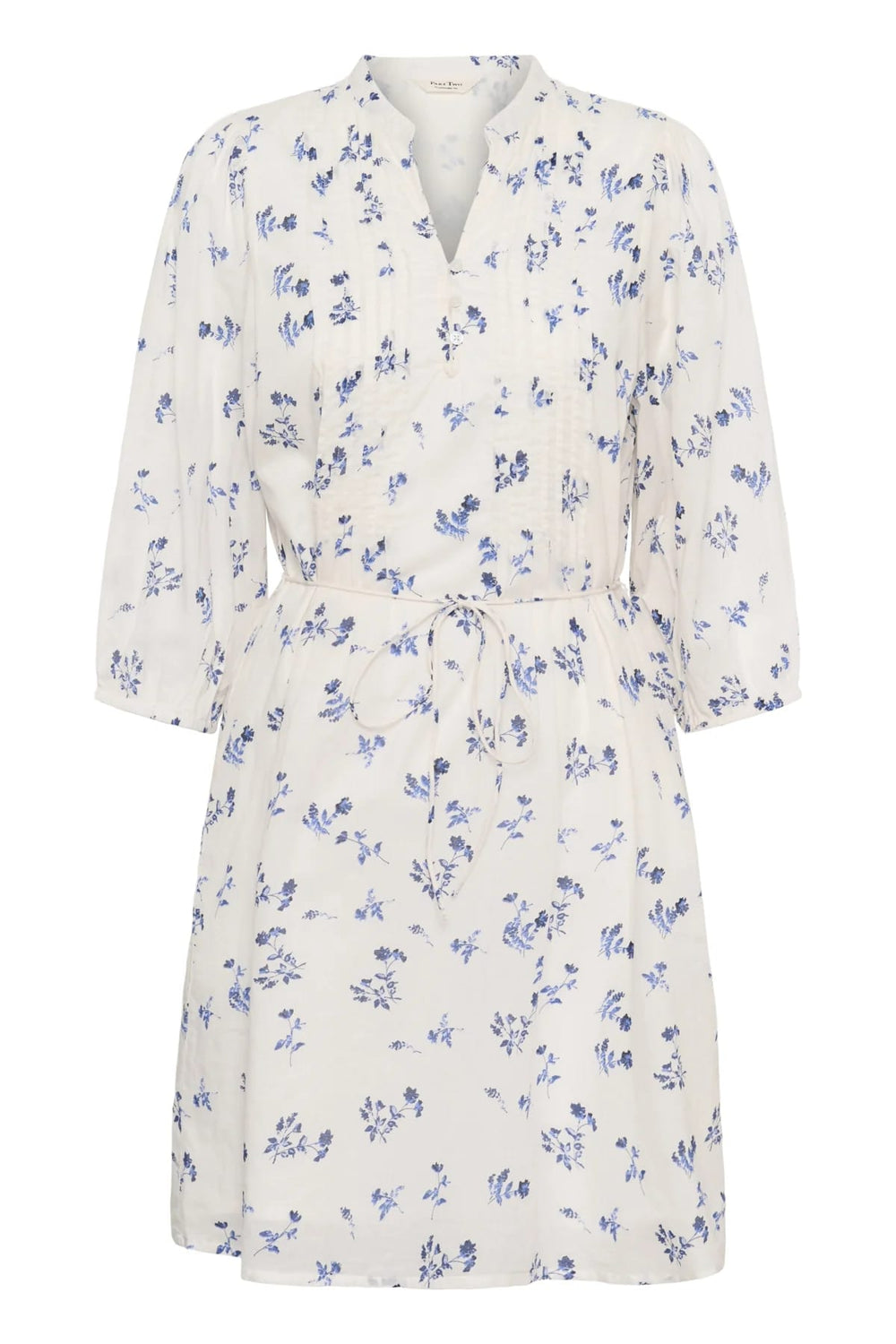 Vue de face robe Part Two Brynja pour femme blanche à motif floral - Valérie Simon