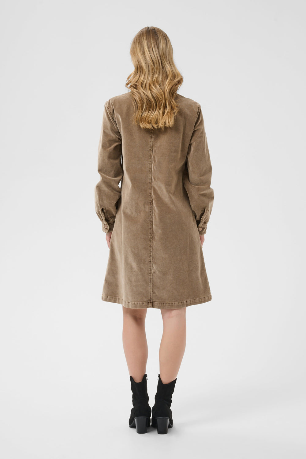 Robe courte en velours côtelé Brady pour femme Cream