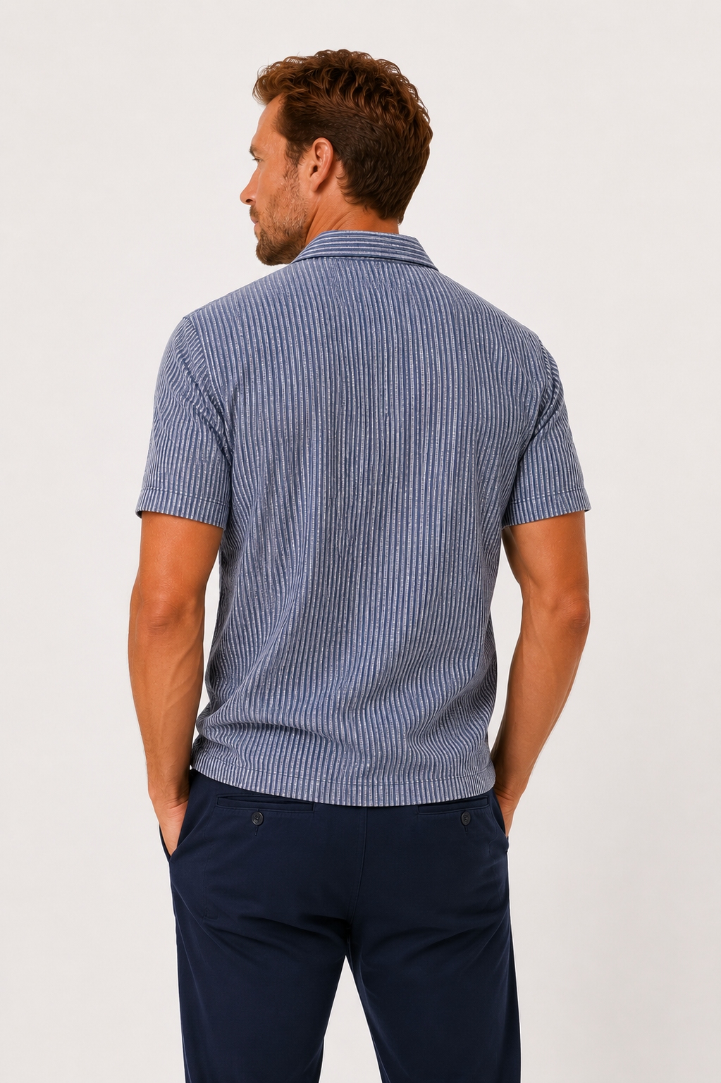 Chemise manches courtes rayée