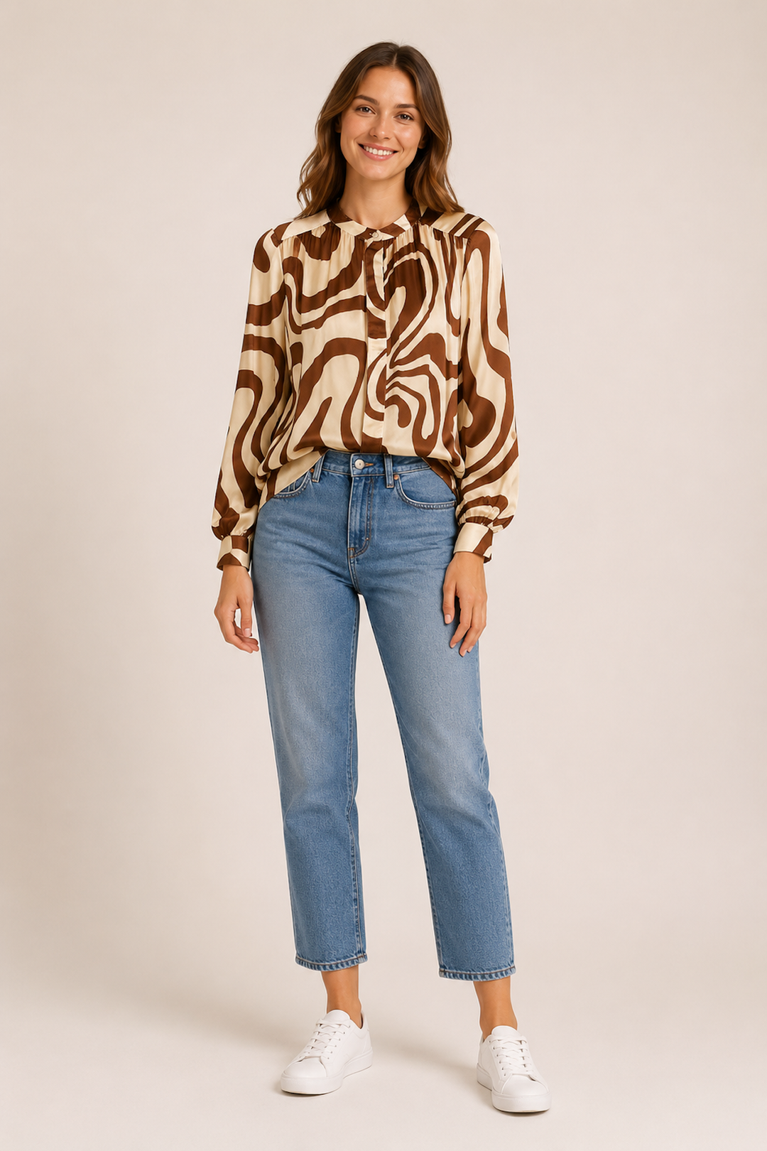 Blouse fluide à motif abstrait