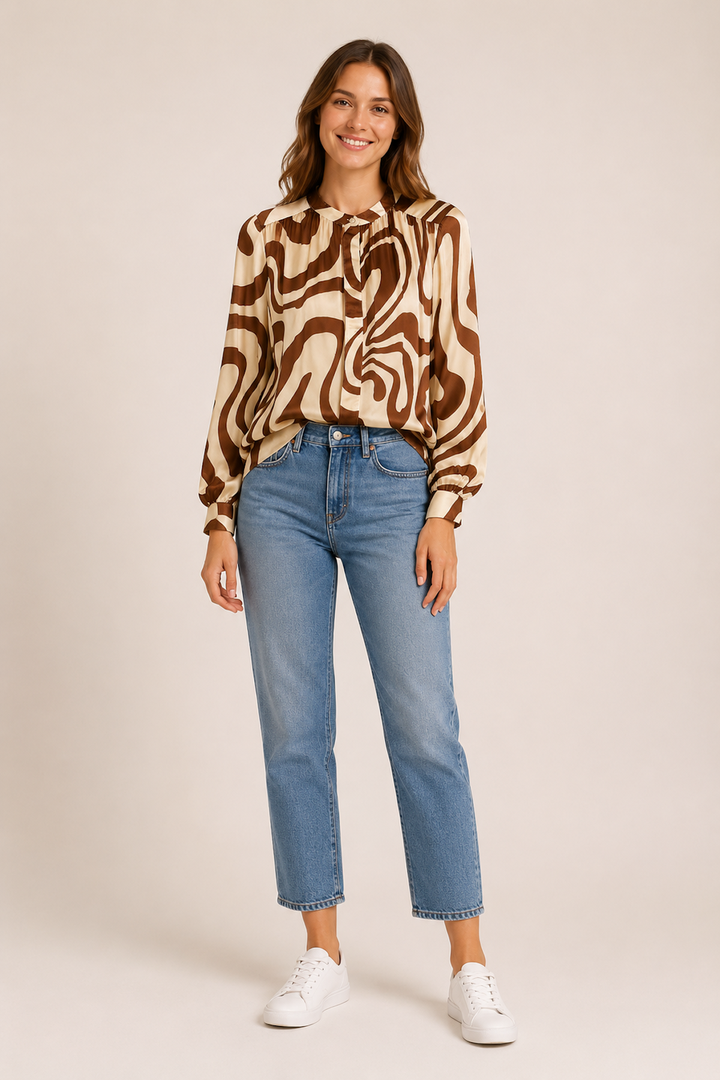 Blouse fluide à motif abstrait