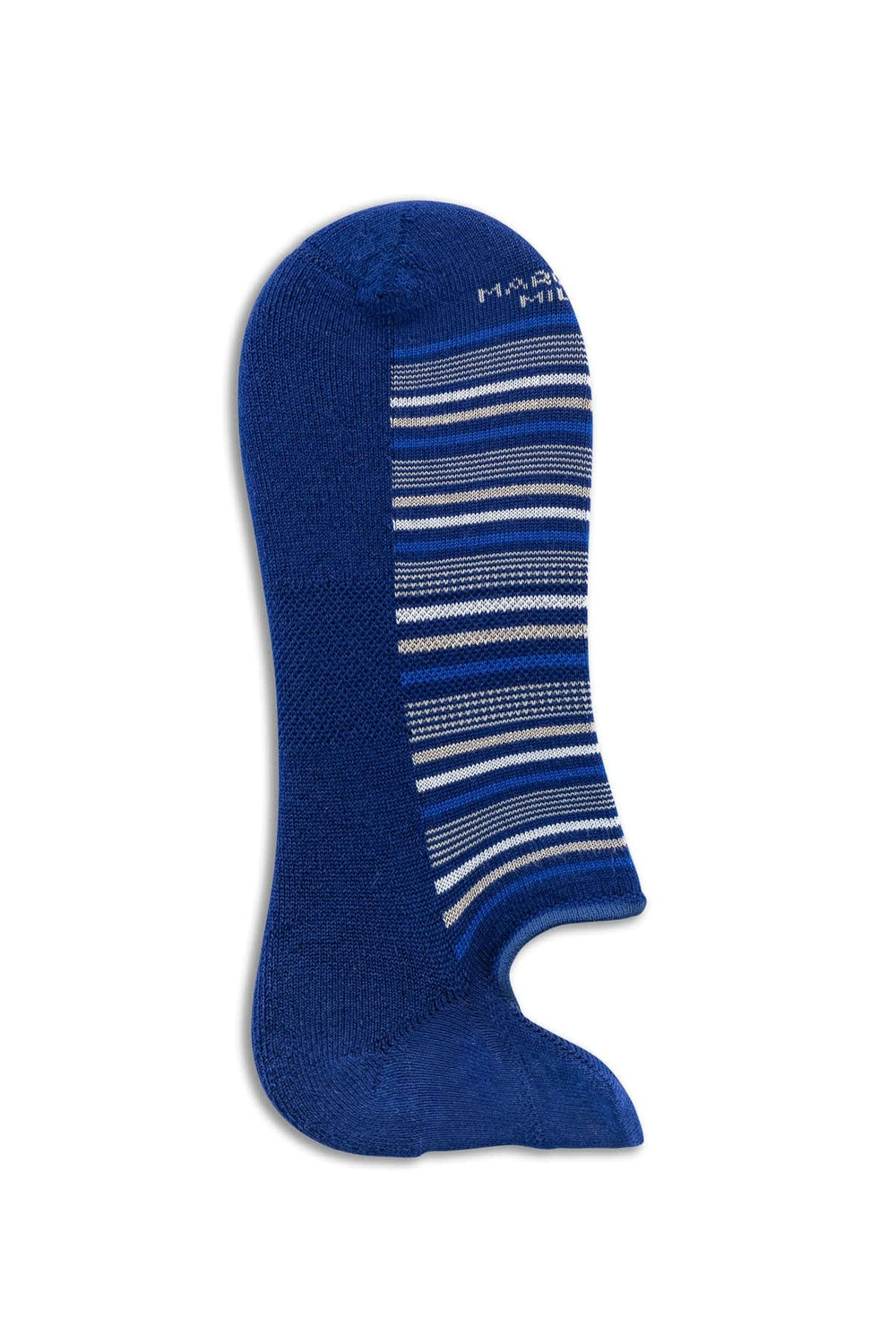 Side view of Marcoliani multicolored striped men's ankle socks - Valérie Simon