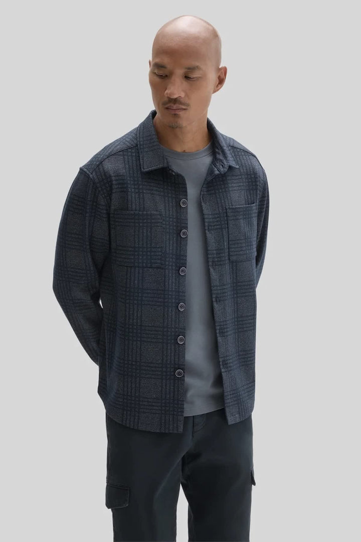 Surchemise à carreaux en tissu extensible vue de face pour homme Robert barakett