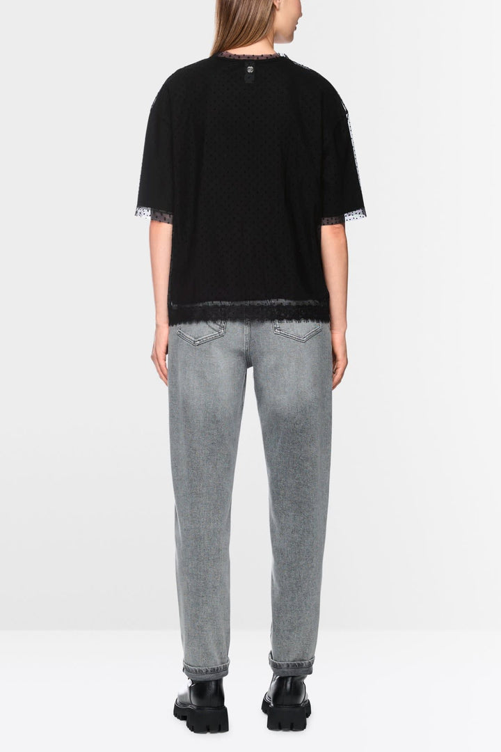 2-in-1 T-shirt with lace and beads for women by Marc Cain