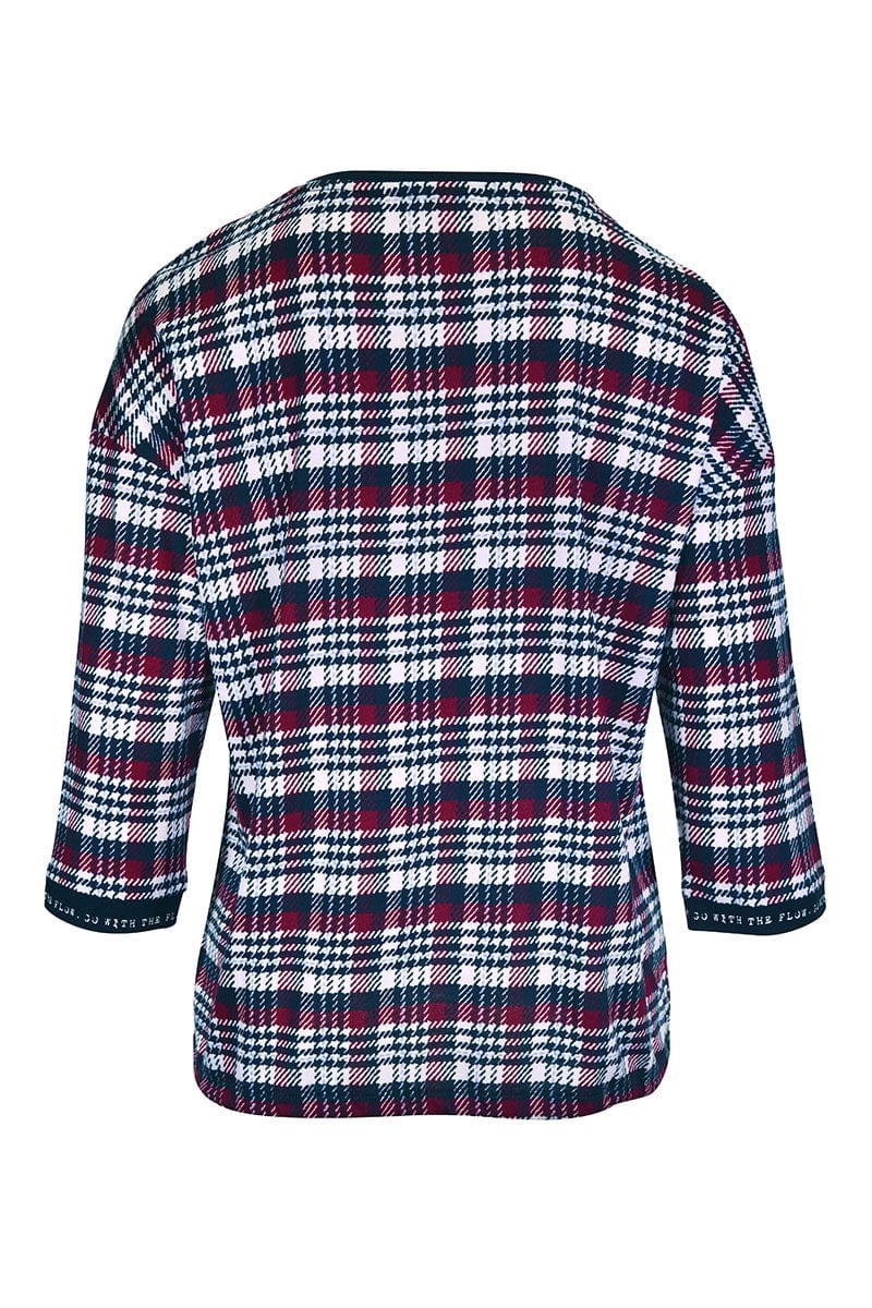 T-shirt à carreaux avec cordon ajustable pour femme kennys
