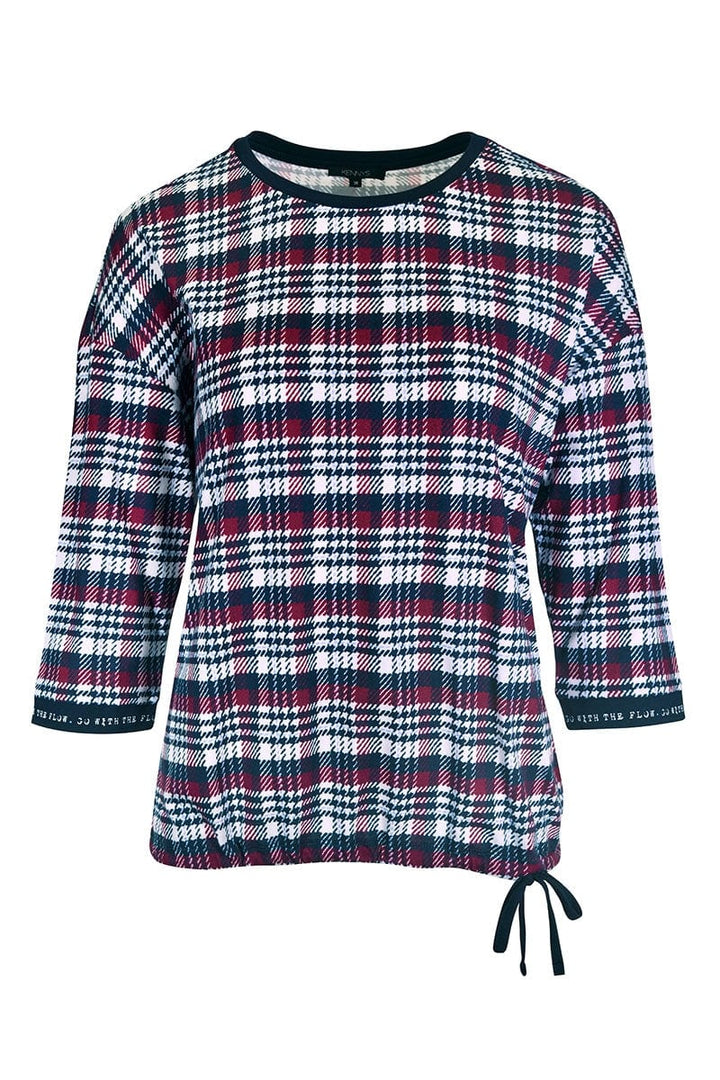 T-shirt à carreaux avec cordon ajustable vue de face pour femme kennys