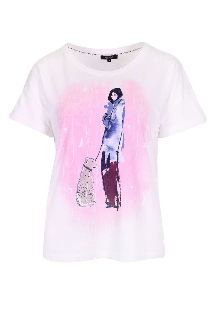 T-shirt à imprimé illustré pour femme kennys
