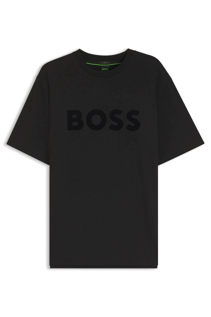 T-shirt à logo contrastant vue de face pour homme Hugo Boss
