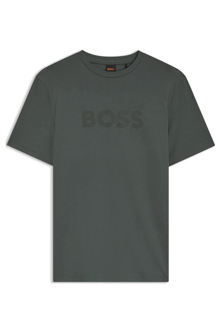 T-shirt à logo ton sur ton vue de face pour homme Hugo Boss