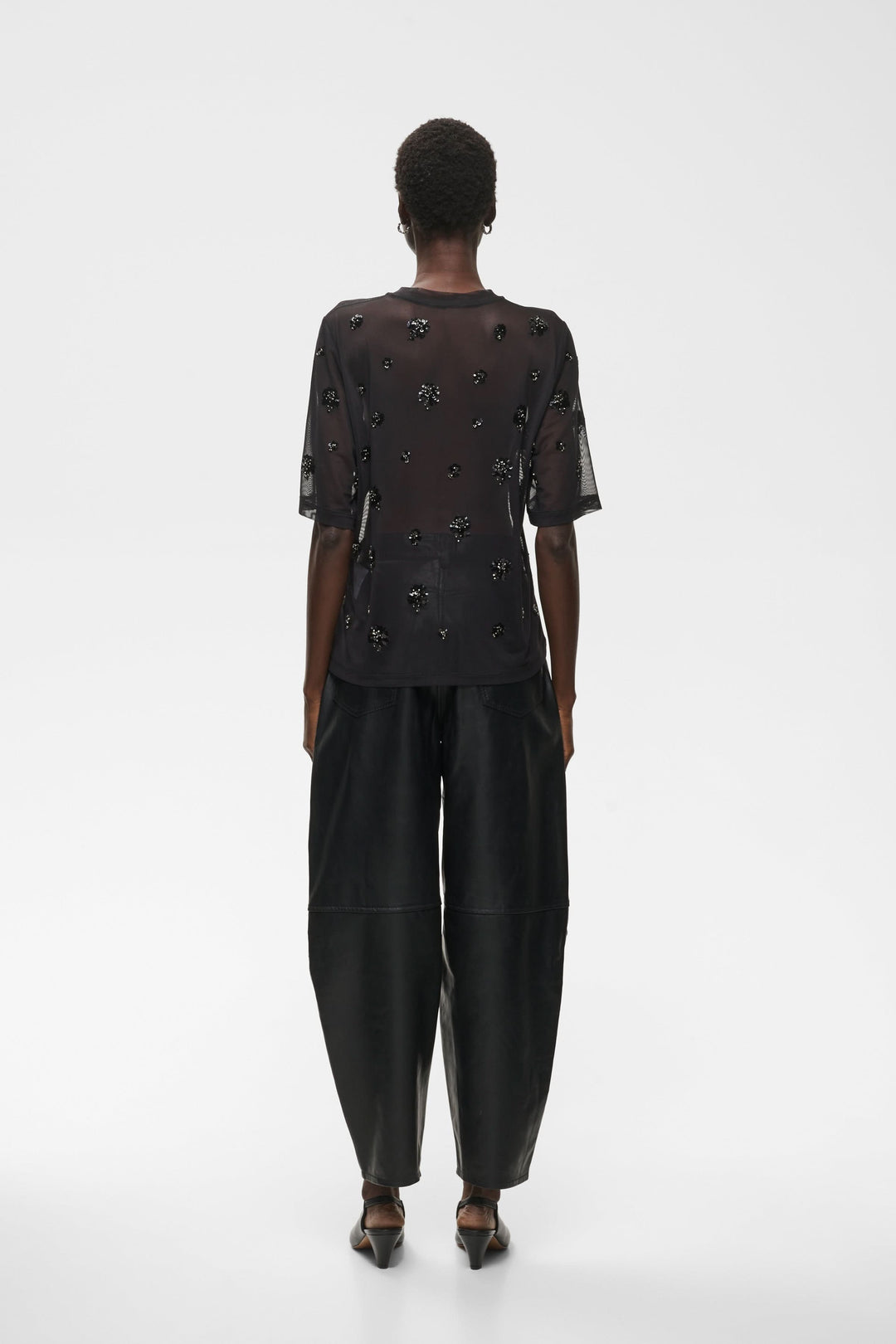 T-shirt Bami en tulle transparent à sequins floraux pour femme Inwear