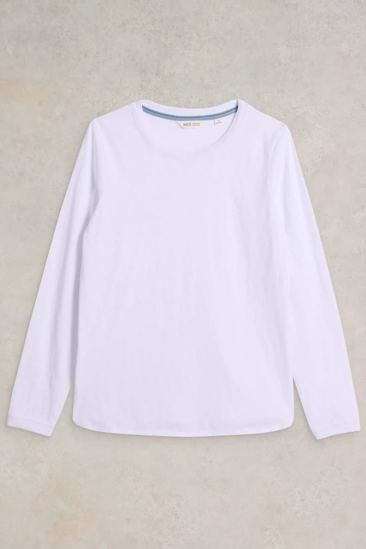 Vue de face T-shirt Clara à manches longues col rond femme multicolore motifs floraux White Stuff - Valérie Simon