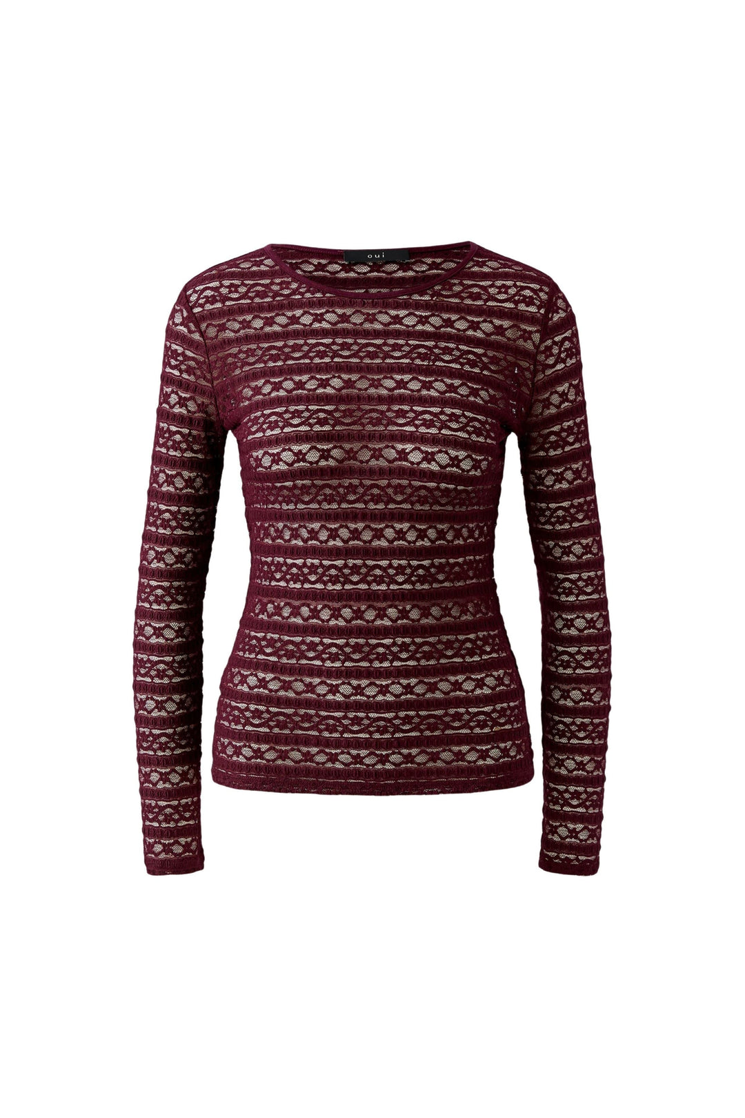 T-shirt en dentelle à manches longues pour femme Oui