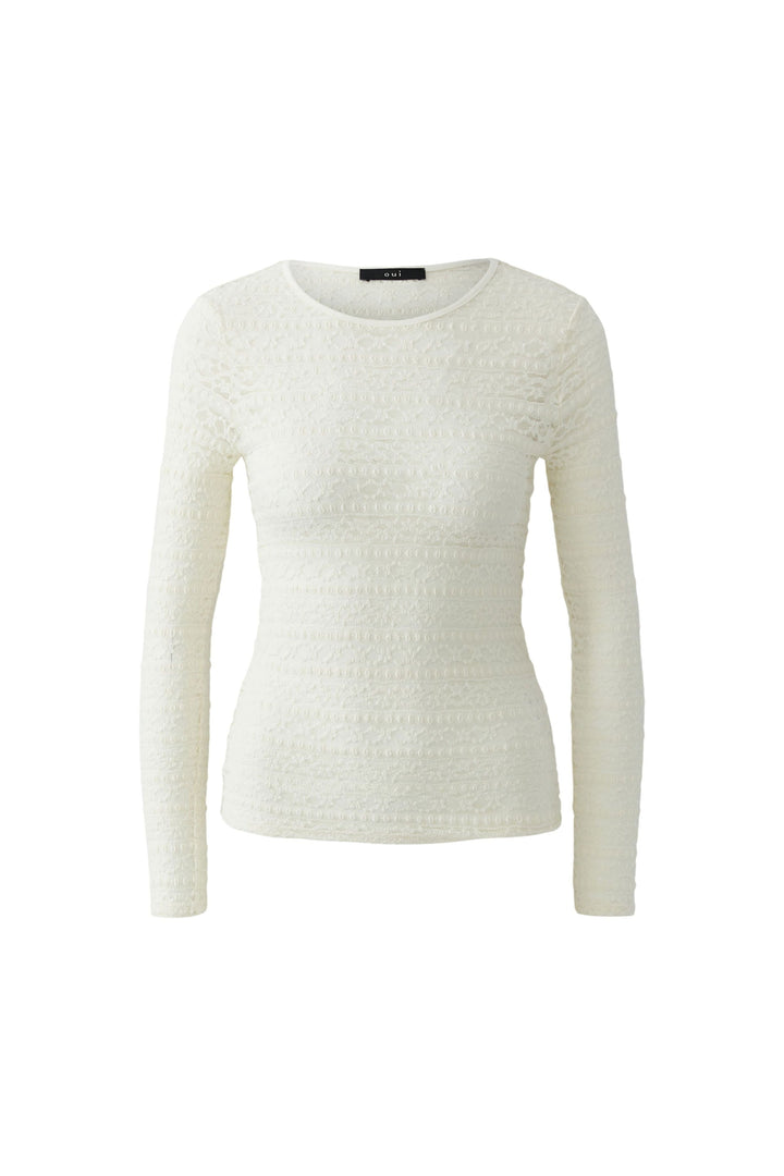 T-shirt en dentelle à manches longues pour femme Oui