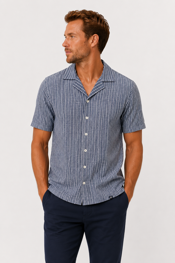 Chemise manches courtes rayée