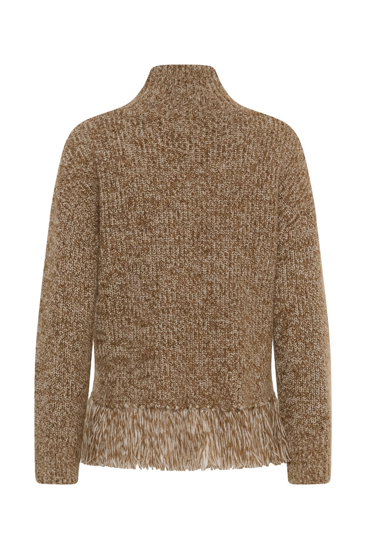 Tricot à col montant avec franges Crimina vue de face pour femme Part Two