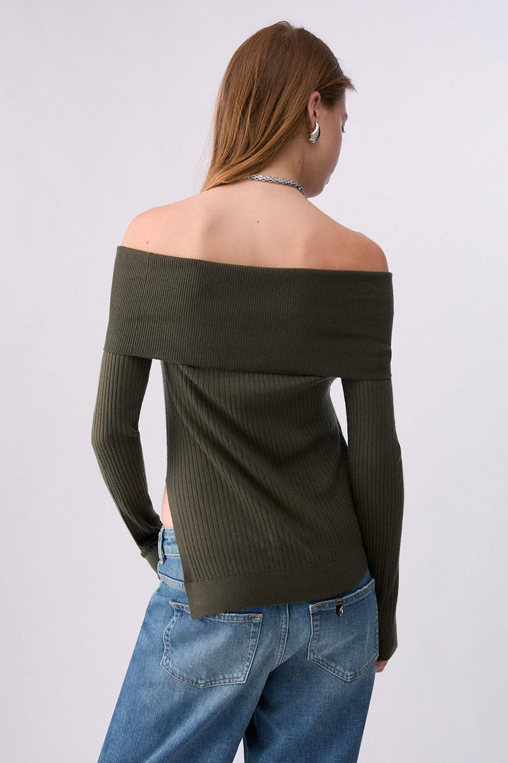 Tricot à épaules dénudées pour femme liujo