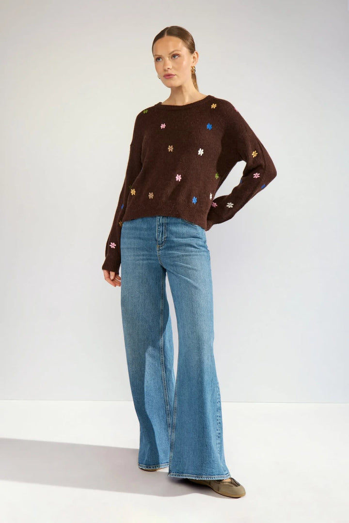 Tricot à fleurs brodées pour femme Numph