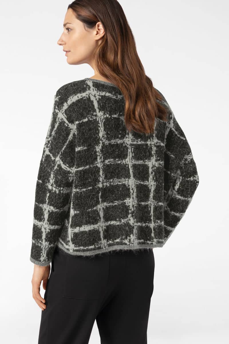 Women's Sarah Pacini checked knit, front view