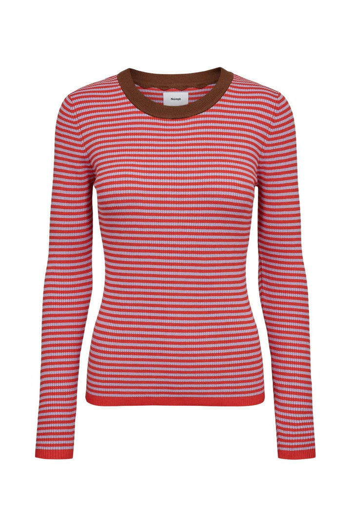 Tricot rayé à manches longues vue de face pour femme Numph