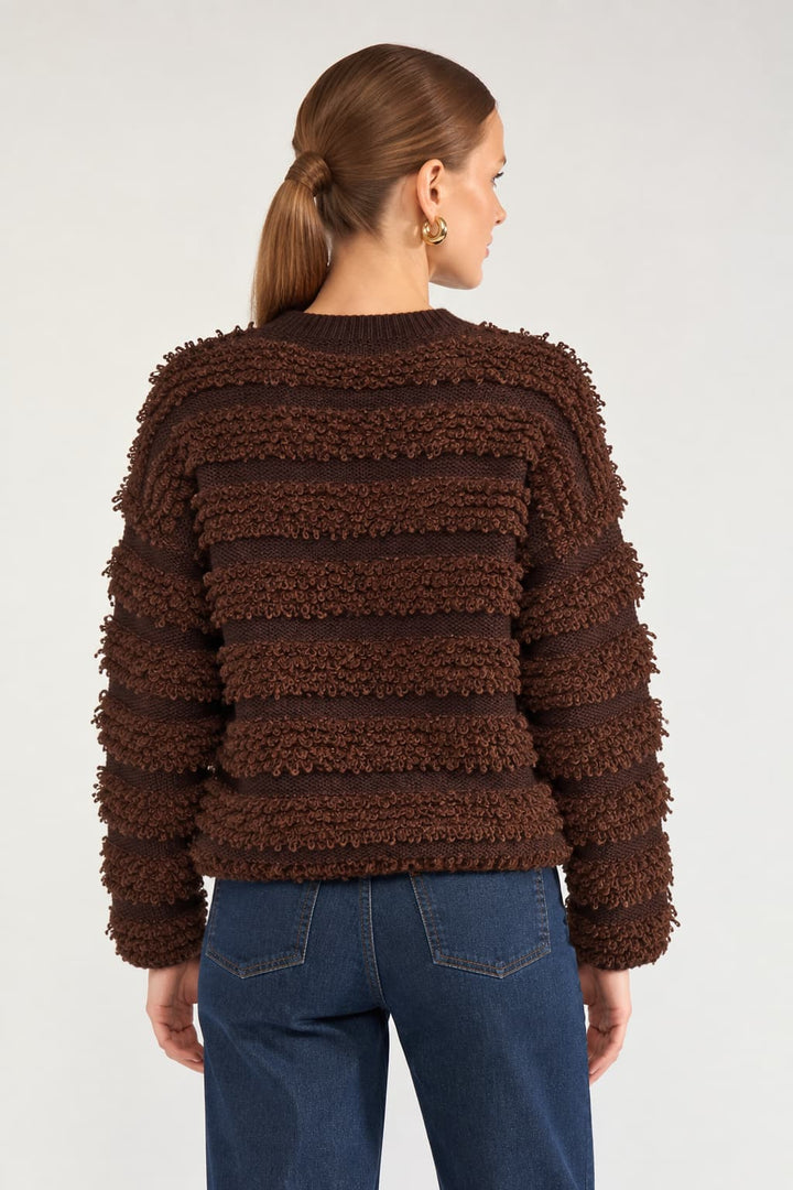 Tricot texturé à encolure ronde pour femme Numph