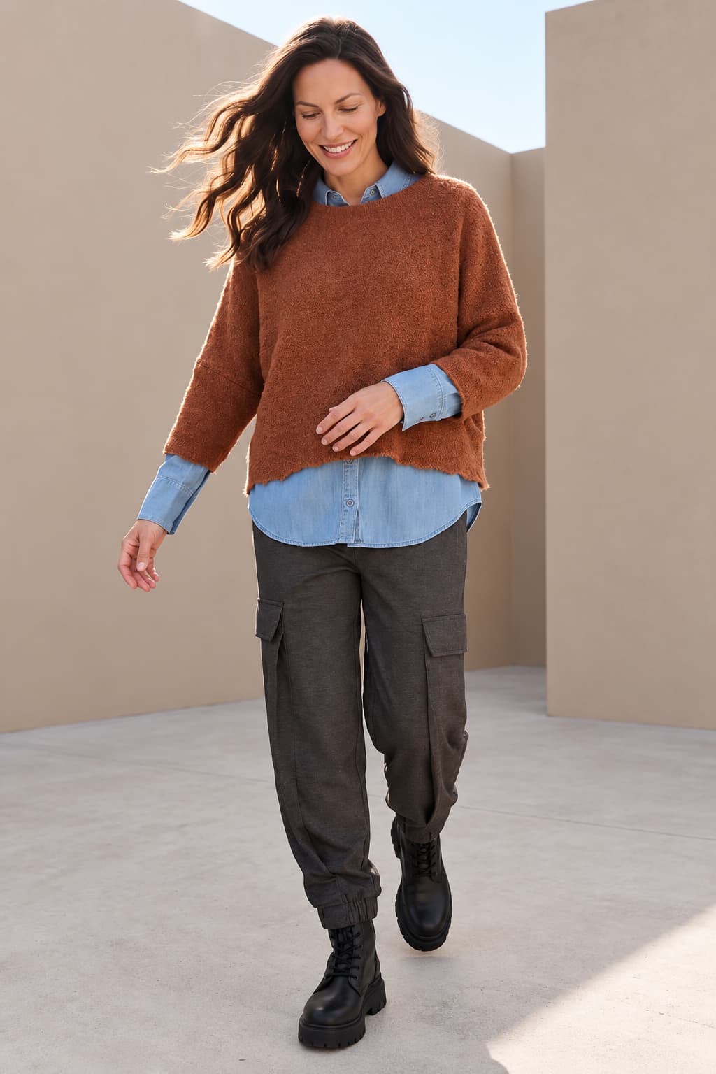 Tricot texturé à manches longues pour femme kennys