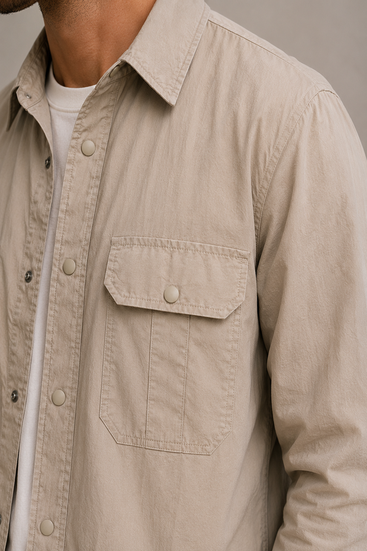 Overshirt utilitaire en coton extensible