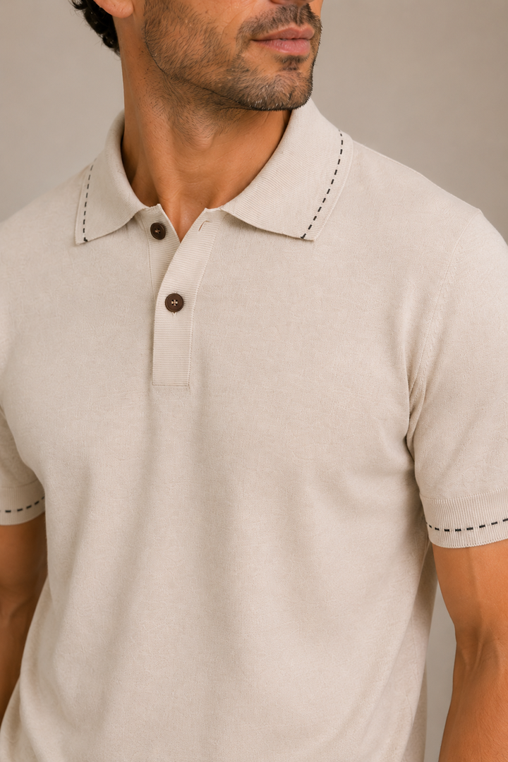 Polo en soie et coton