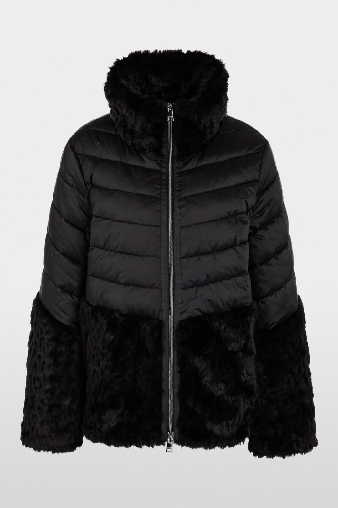 Veste matelassée avec fausse fourrure