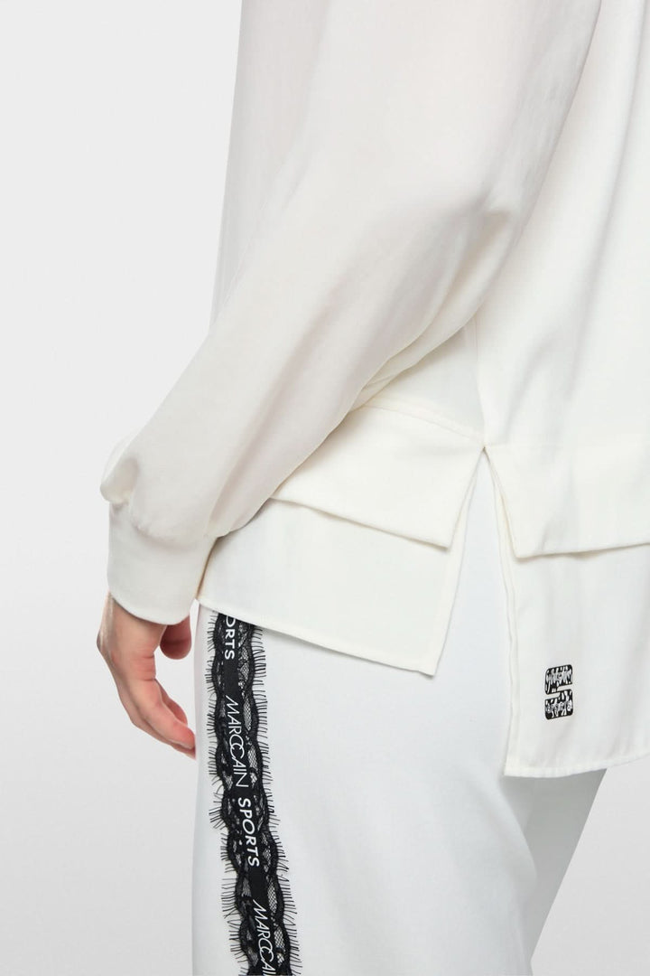 Blouse ample à col avec cordon de serrage