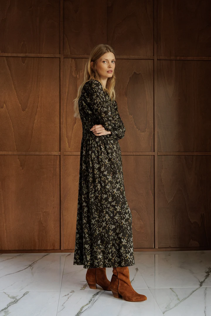 Robe longue à imprimé floral
