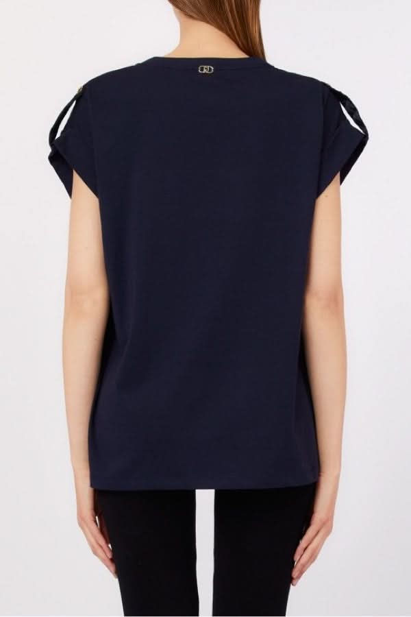 T-shirt à détail contrastant