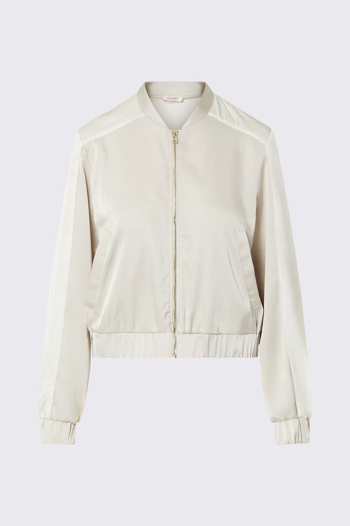 Veste bomber à manches longues vue de face pour femme liujo