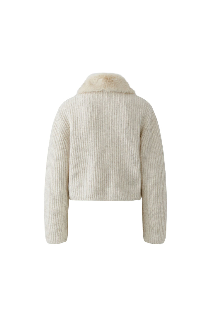 Veste courte en maille et fausse fourrure pour femme Oui