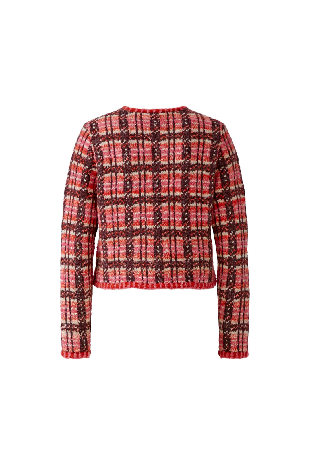 Veste courte en tricot à carreaux pour femme Oui