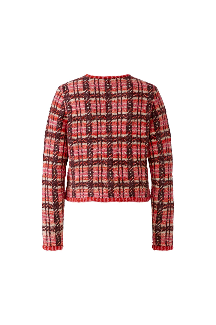 Veste courte en tricot à carreaux pour femme Oui