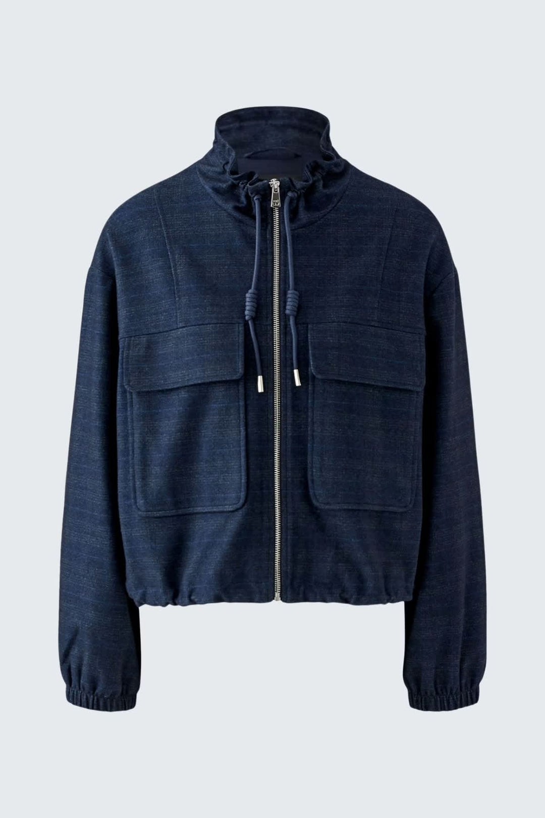 Veste en jersey à carreaux vue de face pour femme Oui
