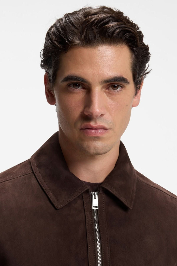 Veste en suède à fermeture éclair pour homme Hugo Boss