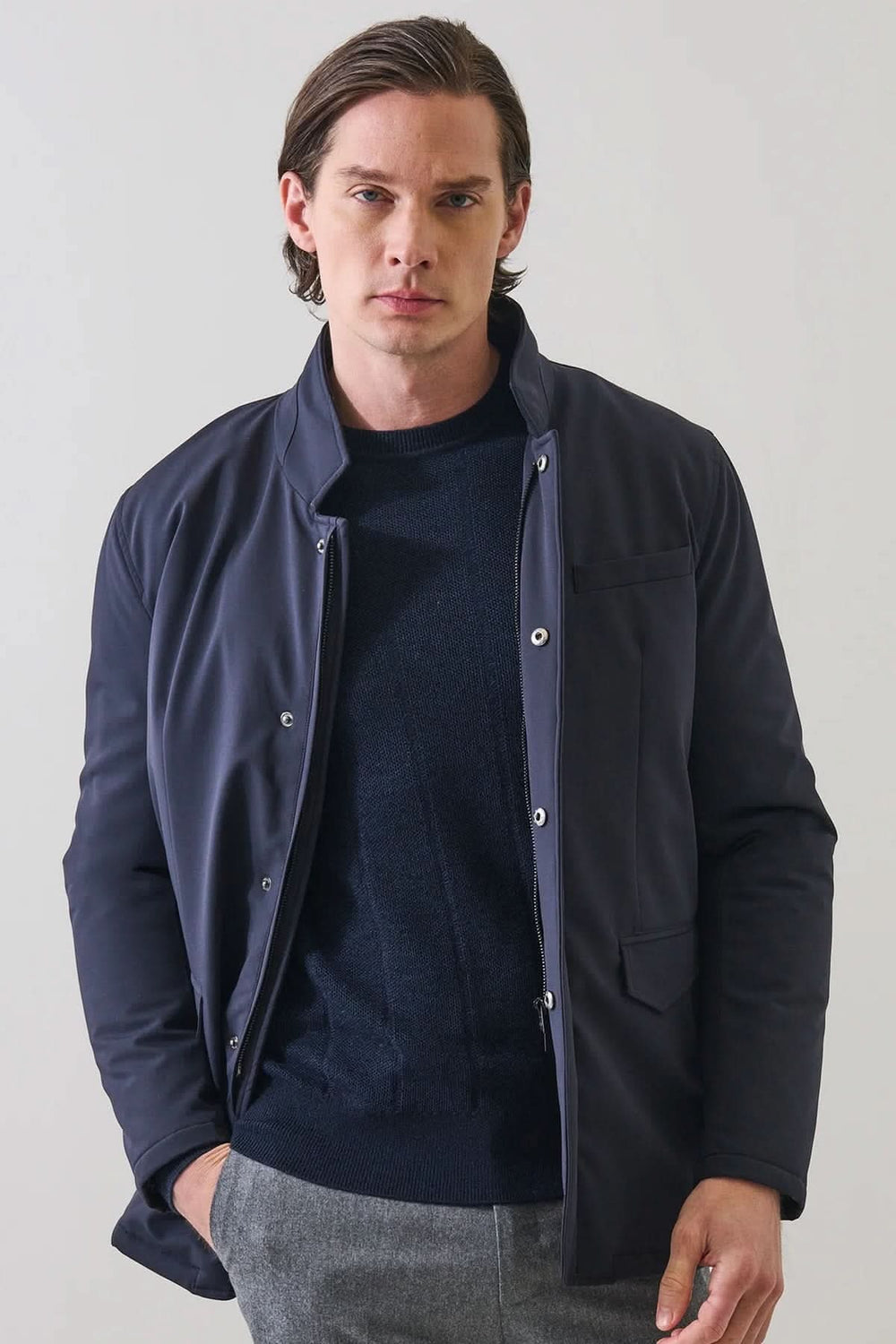 Veste légère extensible à col montant pour homme Patrick Assaraf