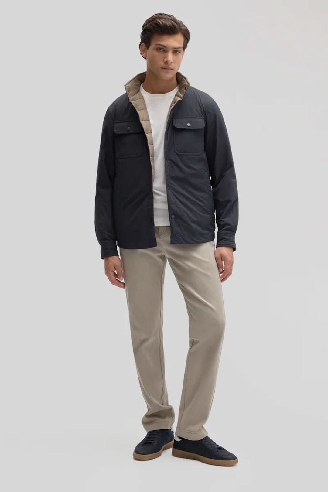 Veste réversible à col montant vue de face pour homme Robert barakett