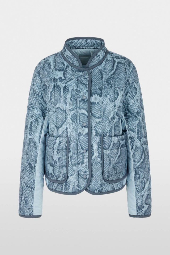 Vue de face manteau réversible Marc Cain matelassé beige pour femme avec col haut - Valérie Simon