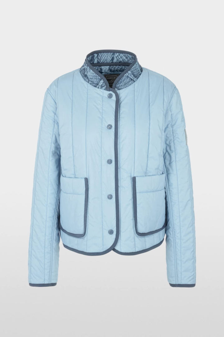 Vue de côté veste réversible Marc Cain bleu pour femme avec matelassage distinct - Valérie Simon