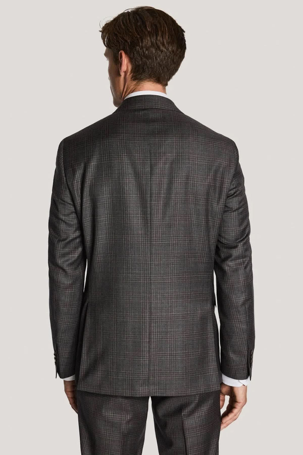 Men's Jack Victor dress wool plaid blazer front view